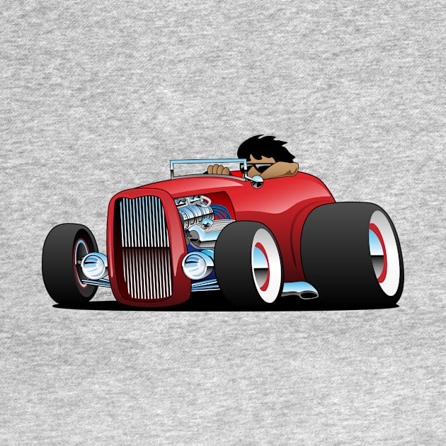 Highboy hot rod red roadster by hobrath